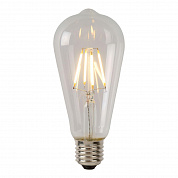 Лампа светодиодная диммируемая Lucide E27 7W 2700К прозрачная 49089/07/60
