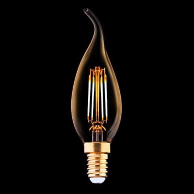 Лампа светодиодная филаментная E14 4W 2200K прозрачная 9793