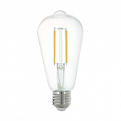 Лампа светодиодная филаментная диммируемая Eglo E27 6W 2700K прозрачная 11862