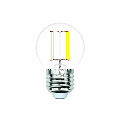 Лампа светодиодная филаментная Volpe E27 7W 3000K прозрачная LED-G45-7W/3000K/E27/CL/SLF UL-00008310