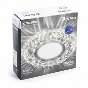 Светильник встраиваемый с белой LED подсветкой Feron CD3905 потолочный MR16 G5.3 белый 41827