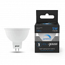 Лампа cветодиодная диммируемая Gauss GU5,3 5W 6500K прозрачная 101505305-D