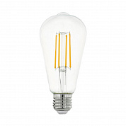 Лампа светодиодная филаментная Eglo E27 7W 2700К прозрачная 11757
