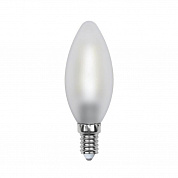 Лампа светодиодная филаментная Uniel E14 6W 3000K матовая LED-C35-6W/WW/E14/FR PLS02WH UL-00000305