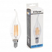 Лампа светодиодная Feron E14 15W 6400K Свеча на ветру Матовая 38264
