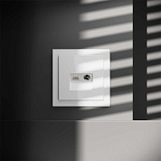 Розетка телевизионная встраиваемая S70 TV+RJ45 кат. 6, (белый глянцевый) Voltum VLS060701