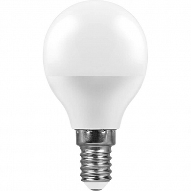 Лампа светодиодная Feron E14 11W 6400K Шар Матовая LB-750 25948