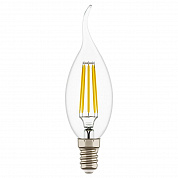 Лампа светодиодная филаментная Lightstar LED Filament Е14 6W 4000K свеча на ветру прозрачная 933604